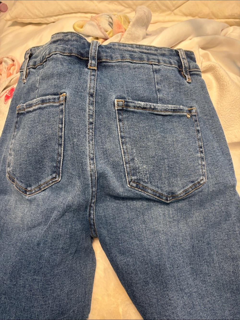 Mica High-Rise Blue Denim Jeans with Raw Hem - Picture 5 of 6
